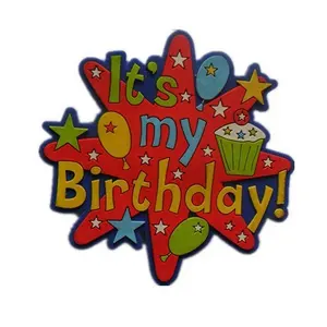 「It's My Birthday」カスタムデザイン面白いロゴソフトPVC冷蔵庫用マグネット