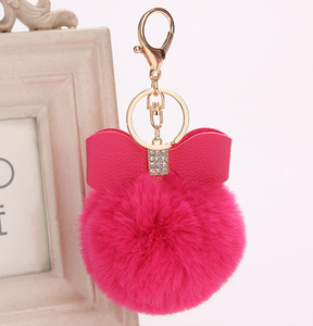 Pom Pom Keychain Fluffy Bóng <span class=keywords><strong>Key</strong></span> <span class=keywords><strong>Chain</strong></span> Faux Fur Bóng Dây Móc Khóa Cho Cô Gái Phụ Nữ - Product Image 5