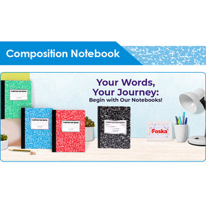 Foska - Paquete de 6 Cuadernos de Composición de 100 Hojas con Rayas Anchas en Colores Surtidos de Mármol para Múltiples Materias, Toma de Notas y Tareas - Product Image 2
