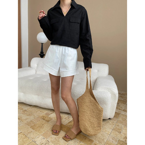 <span class=keywords><strong>Camicia</strong></span> casual semplice ed elegante con doppia tasca, scollo a V, <span class=keywords><strong>misto</strong></span> <span class=keywords><strong>lino</strong></span> e cotone - Product Image 3