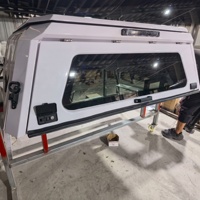 Hard Top Canopy Roof Rack Ready Camper Shell for Pickup Truck Molle Design Lockable Lift up Side Storage Box  Camping