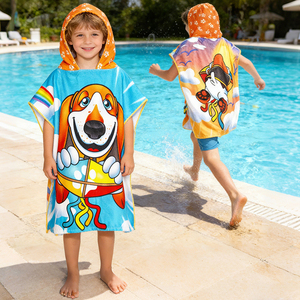<span class=keywords><strong>Poncho</strong></span> per Bambini in Microfibra di Alta Qualità, Asciugamano con Cappuccio Stampato, Asciugatura Rapida, Ipoallergenico - Product Image 1