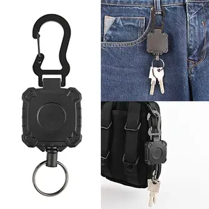 P-030 Key Ring Retractable Belt Key Holder Retractable Metal Key Rings Holder For Nurses Heavy Duty Steel Wire Keyring