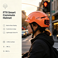 Casque de Commutation Urbaine Intelligent MOON FT11 avec Écran LED Intégré, Antichoc, Respirant, Conception Unisexe, Technologie In-Mold pour la Ville