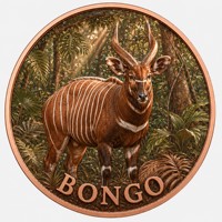 Pièce de monnaie en cuivre pur 999 de 1 oz, Afrique, ultra-relief, couleur intense, édition UV préférée
