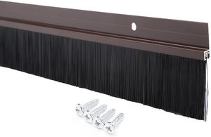 Joint d'étanchéité en aluminium pour bas de porte, brosse de porte de garage robuste, bande d'étanchéité pour bloquer la poussière, les cheveux et les insectes - Product Image 2
