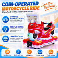 Moto à bascule pour enfants à monnayeur, machine de jeu d'arcade musicale, construction en métal et plastique, version anglaise, garantie 1 an
