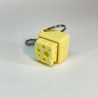 2026 New Coo Wholesale Custom 3d Printed Cheese Button Press Fidget Keyboard Keychain Click Sound Keycap Keychain