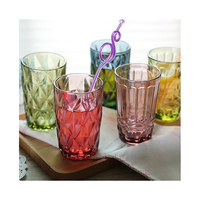 Verre à vin en verre transparent SUNFLOWER, vintage, embossé, soufflé à la main, capacité de 201-300 ml, pour mariage, fête, décoration de la maison, bar, bureau
