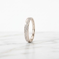 Bague de mariage en diamant de laboratoire, or massif 14K 18K, sertie pavé croisé, unisexe, bijoux de mariée de luxe plaqué or