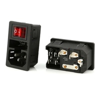 Prise mâle AC IEC BSC)AC-01 à 7 broches pour montage sur panneau, entrée femelle AC avec fusible et interrupteur à bascule