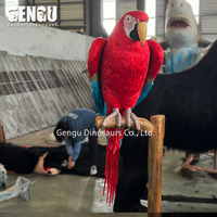 Modèle de perroquet animatronique grandeur nature en fibre de verre pour parcs zoologiques, oiseau interactif à monnayeur pour la maison, les jardins, les parcs d'aventure et les parcs à thème