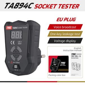 Testeur de tension TASI TA894C 175V~250V avec fonction vocale, testeur RCD GFCI, testeur de prise murale européenne (prise EU), précision numérique (2.0%+2) - Product Image 6