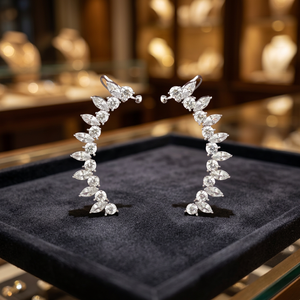 Nouveauté : Boucles d'oreilles manchette Western faites à la main en laiton vintage plaqué rhodium, argent/or, pour femme 712100 - Product Image 3