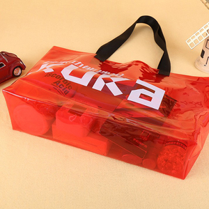 Sac de plage en plastique transparent sur mesure en gros, sacs à poignée en PVC - Product Image 4