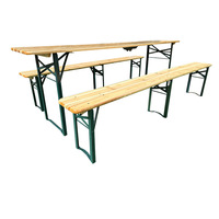 Ensemble de chaises de Table de bière pliantes en bois pour les fêtes de cour de jardin Table à manger extérieure banc mobilier d'extérieur pliable