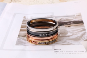 Qiuhan Women's DIY Zirconia Letters Custom Name Bangles Personalized Letter Slider <strong>Charms</strong> <strong>Silver</strong>/Gold/Rose Gold Plated Classic - Product Image 6