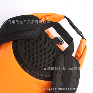 กระเป๋าเป้สะพายหลังกันน้ำพีวีซี 15 ลิตร กระเป๋าเก็บของแบบพับได้สำหรับผู้ใหญ่ สีส้ม - Product Image 2