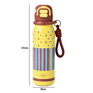 Bouteille Thermique Portable pour Enfants et Étudiantes, Motif Bonbon Cœur, avec Paille, Design Mignon, 560 ml, Idéale pour les Voyages - Product Image 6