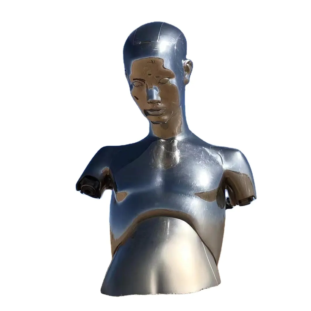 Grandes Sculptures de Statue moderne en métal inoxydable SS, figurine abstraite disparue, sur mesure, pour l'extérieur