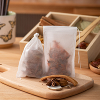 Sachets de thé réutilisables en non-tissé de taille personnalisable, sachets de thé marqués, filtres à thé jetables avec cordon de serrage