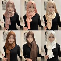 Écharpe Hijab de Luxe Été Scintillante en Satin Respirant avec Strass, Châle Long Plissé Nacré Premium Brillant pour Mariage Femme Musulmane