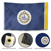 Drapeau de Nashville, Tennessee, gouvernement métropolitain, comté de Davidson, bannière de ville en polyester double face pour affichage intérieur et extérieur