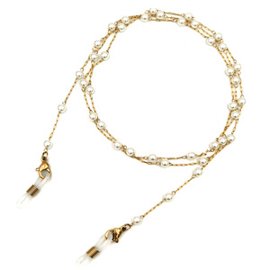 Crystal Bead Eyeglasses <b>Chain</b> Necklace Anti Slip Pearl <b>Titanium</b> Steel Fashion Trend H1188 - Product Image 2