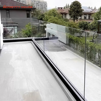 Système de balustrade en verre sur mesure de taille commerciale pour balcon, balustrades et rampes en aluminium à profil en U pour résidence, maison, centre commercial