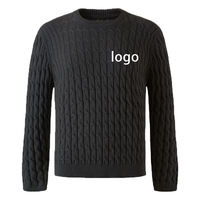 Pull-over épais personnalisé pour hommes, pull-over en tricot uni à manches longues en jacquard du fabricant, tricots de haute qualité pour hommes