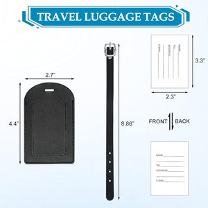 Custom Luggage <b>Name</b> Tag PU Leather for Suitcase Baggage Handbag Travel Bag Label Suitcase Tag Luggage Label Tag - Product Image 2