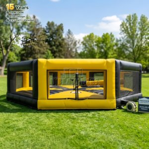 Jeu gonflable commercial Wipeout à pédale avec bras rotatif interactif pour adultes, idéal pour les fêtes et <span class=keywords><strong>la</strong></span> location d'événements - Product Image 1