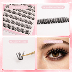 No <b>Glue</b> DIY Cluster <b>Lashes</b> Korean PBT D Curl Effect Waterproof Invisible Band for Quick Professional Application - Product Image 4