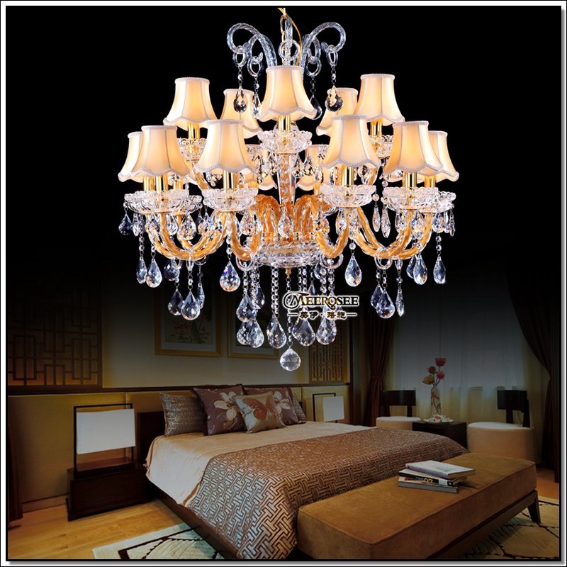 Meerosee House Decor Crystal Ceiling Lamp Lighting Lustras Suspension Lamparas Chandelier Lights for Livingroom MD88037