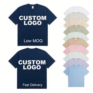 T-shirts personnalisés en coton 100% pour hommes, à manches courtes, en tissu tricoté, respirants et unis, avec logo sur mesure - Product Image 2
