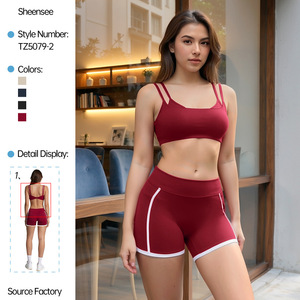 Conjunto deportivo europeo y americano para yoga, ropa deportiva para mujer, encaje blanco ajustado, tridimensional, 5079 - Product Image 1
