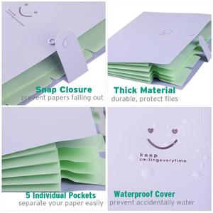 A4 Letter Size Nhựa Mở Rộng Tập Tin Thư Mục <span class=keywords><strong>5</strong></span> Pocket Accordion Tài Liệu Organizer Cho Trường Học Văn Phòng Sử Dụng Kinh Doanh - Product Image 5