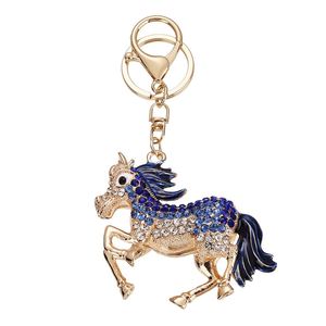 Divertido y creativo llavero de coche con dije de caballo corriendo de metal con incrustaciones de diamantes, colgante de lujo para bolso, llavero de coche de dibujos animados - Product Image 6