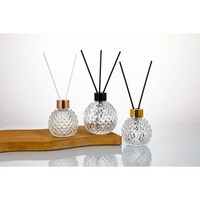 Flacon diffuseur de parfum de luxe transparent en forme d'ananas sphérique de 100 ml, 200 ml, 250 ml avec bouchons à vis et bouchon de sécurité
