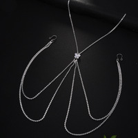 OEM Chaîne de soutien-gorge collier en strass simple et superposée Chaîne de sous-vêtements à chaîne fine brillante pour la poitrine et le corps Chaîne de bijoux pour fille Cadeau