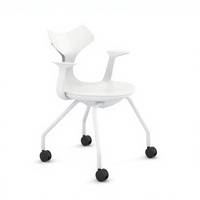 Chaise de bureau moderne GS-1830B pivotante avec siège réglable en hauteur, accoudoirs en PP, base en métal, pieds en fer, roulettes, mobilier commercial