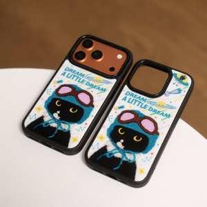 Coque de téléphone magnétique en acrylique anti-traces de doigts motif <span class=keywords><strong>petit</strong></span> <span class=keywords><strong>chat</strong></span> <span class=keywords><strong>noir</strong></span> mignon Niuniu Party pour iPhone 17 Pro Max - Product Image 1