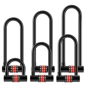 Vente en gros de cadenas en U de haute qualité pour bicyclette cadenas à combinaison anticisaillement antivol accessoires de vélo