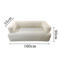Juego de muebles de jardín para exteriores, sofá cama inflable, tumbona para adultos, ocio, sofá cama de aire en forma de S con flocado