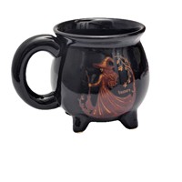 Tasse en céramique vintage en forme de chaudron de sorcière, cadeau d'Halloween, style nordique esthétique, motif de dessin animé, tasse résistante aux hautes températures