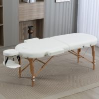 Table de massage pliable réglable sur mesure, lit de spa portable, cadre en bois de hêtre, revêtement en cuir PU, canapé de salon léger