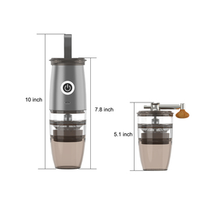 2 in 1 Electric Manual Adjustable Quiet Espresso <b>Coffee</b> Bean <b>Grinder</b> Home Office Travel - Product Image 6