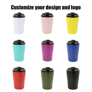 Gobelet isolé en acier inoxydable 304 à double paroi de 12oz pour tasse à café de voyage étanche couvercle rabattable 6-12 heures d'isolation thermique - Product Image 4