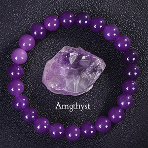 สร้อยข้อมือลูกปัดหินธรรมชาติขนาด 8 มม. ดีไซน์ทันสมัย สีขาวใส คริสตัล สายยางยืด ยูนิเซ็กซ์ เสริมโชคดี พลังบำบัด  รับผลิตแบบ OEM - Product Image 2