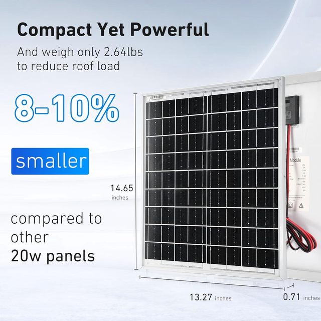 Factory Price 15W 20W 25W Efficient Stable Durable Glass Solar 12V High Quality Solar Panel Solar Charger Battery with Bracket